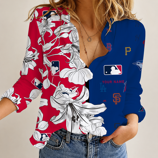 [FLASH SALE] NEW CUSTOMIZED MLB32 MLB ALL TEAMS WOMEN CASUAL SHIRT