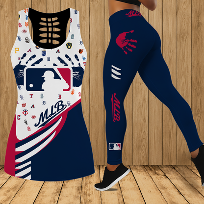 [FLASH SALE] NEW CUSTOMIZED MLB32 MLB ALL TEAMS HOLLOW TANK TOP & LEGGINGS SET