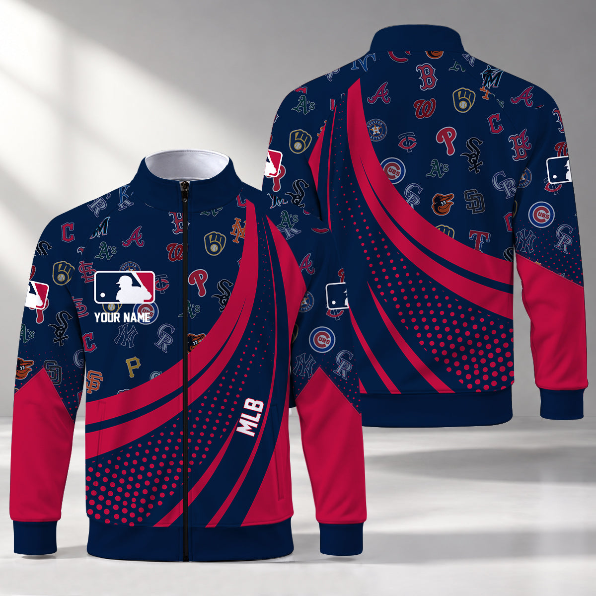 [FLASH SALE] NEW CUSTOMIZED MLB32 BBA ALL TEAMS STAND COLLAR JACKET