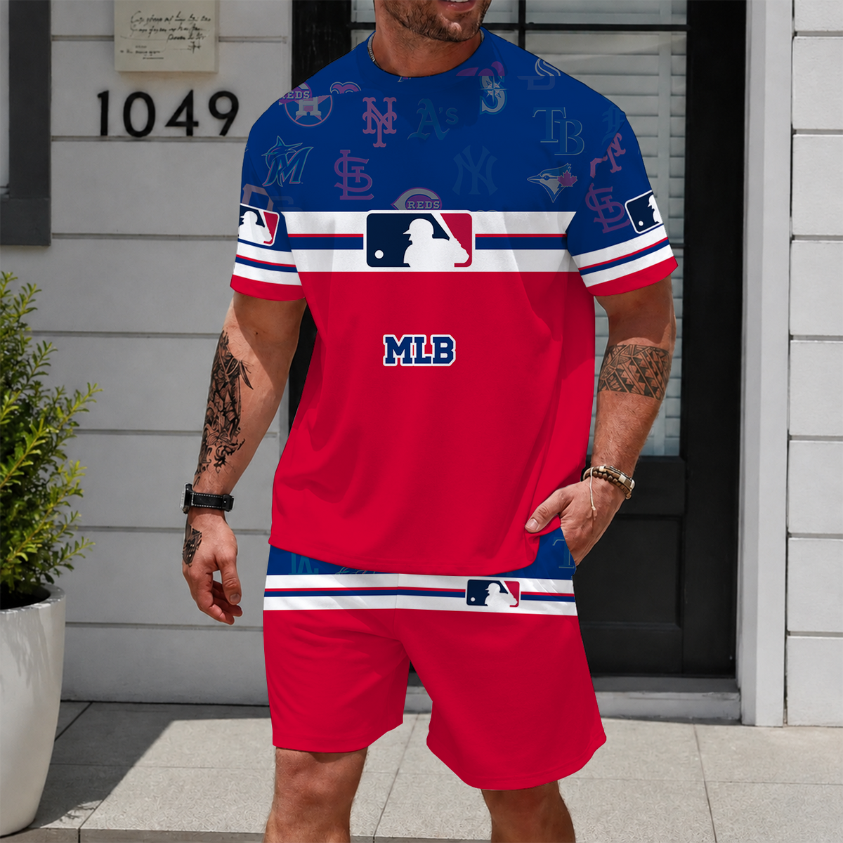 [FLASH SALE] NEW CUSTOMIZED MLB32 ALL TEAMS UNISEX T-SHIRT & SHORTS SET