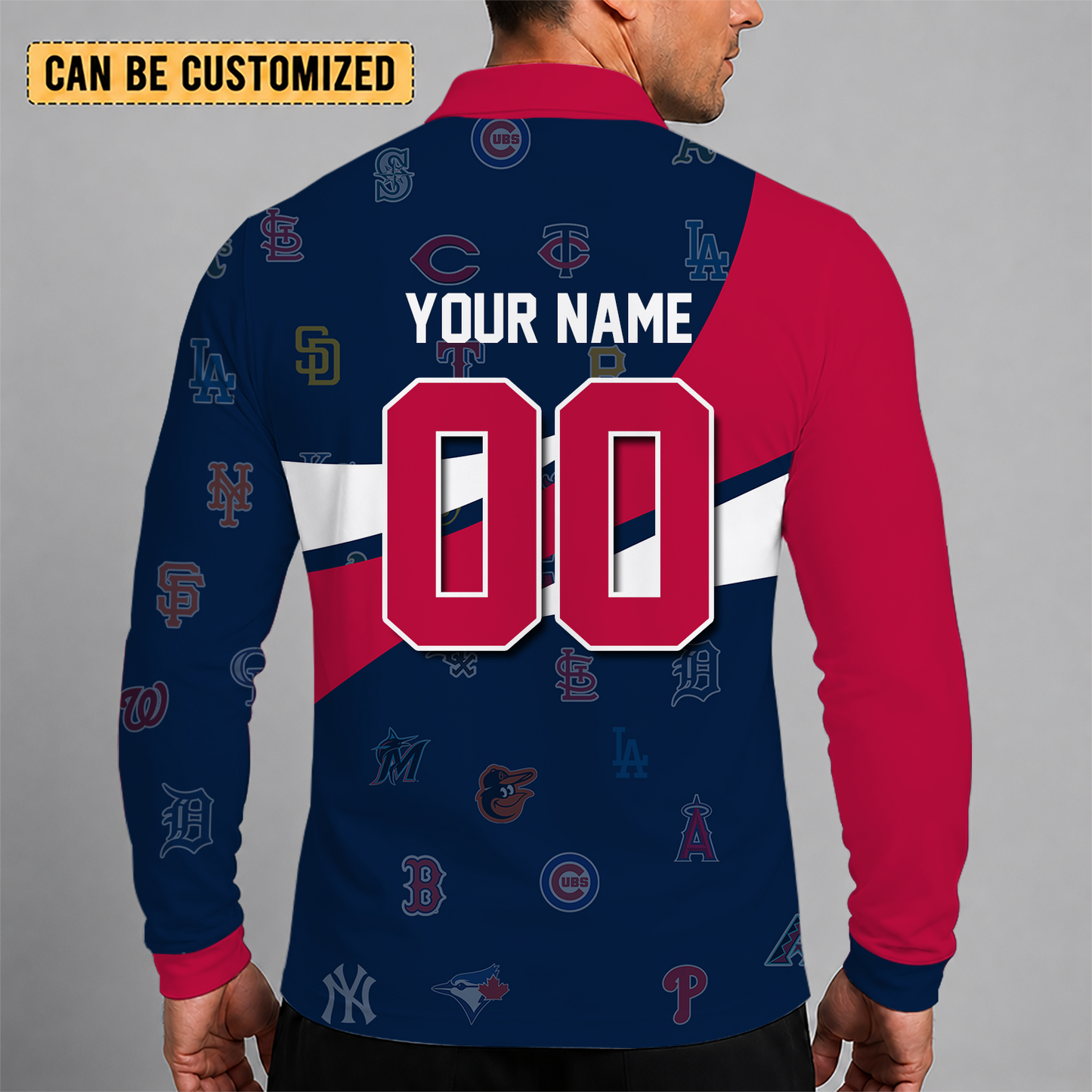 [FLASH SALE] NEW CUSTOMIZED MLB32 ALL TEAMS MEN'S LONG SLEEVE POLO