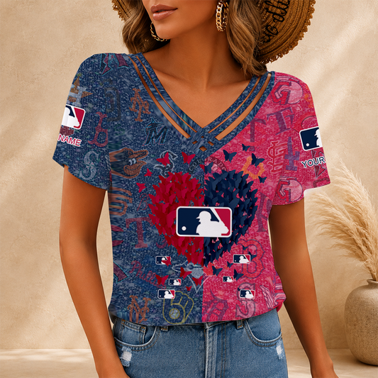 [FLASH SALE] NEW CUSTOMIZED MLB32 ALL TEAMS V-NECK SHIRT