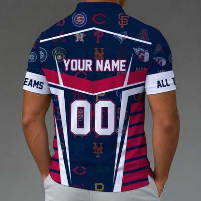 [FLASH SALE] NEW CUSTOMIZED MLB32 ALL TEAMS ZIP POLO SHIRT