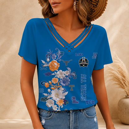 [FAN FAVORITE] NEW CUSTOMIZED NCAA CWS32 ALL TEAMS V-NECK SHIRT
