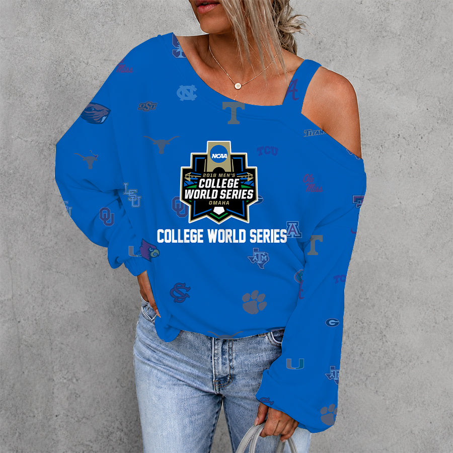 [FAN FAVORITE] NEW CUSTOMIZED NCAA CWS31 COLLEGE WORLD SERIES DROP SHOULDER SWEATSHIRT