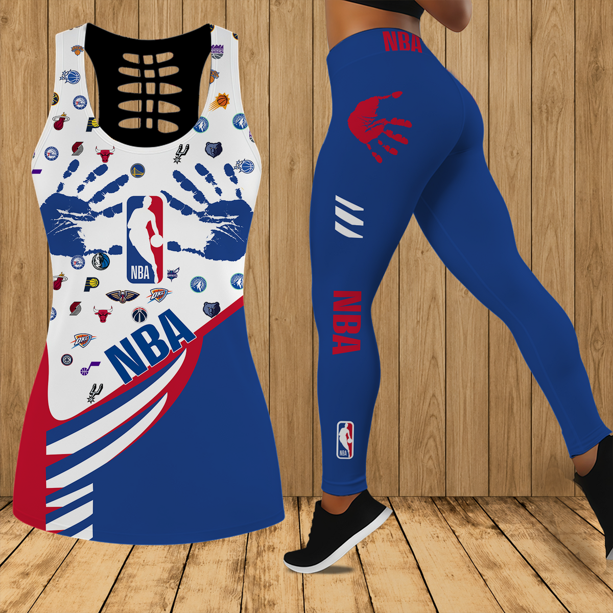 [HOT DEAL] NEW CUSTOMIZED NBA32 NBA ALL TEAMS HOLLOW TANK TOP & LEGGINGS SET