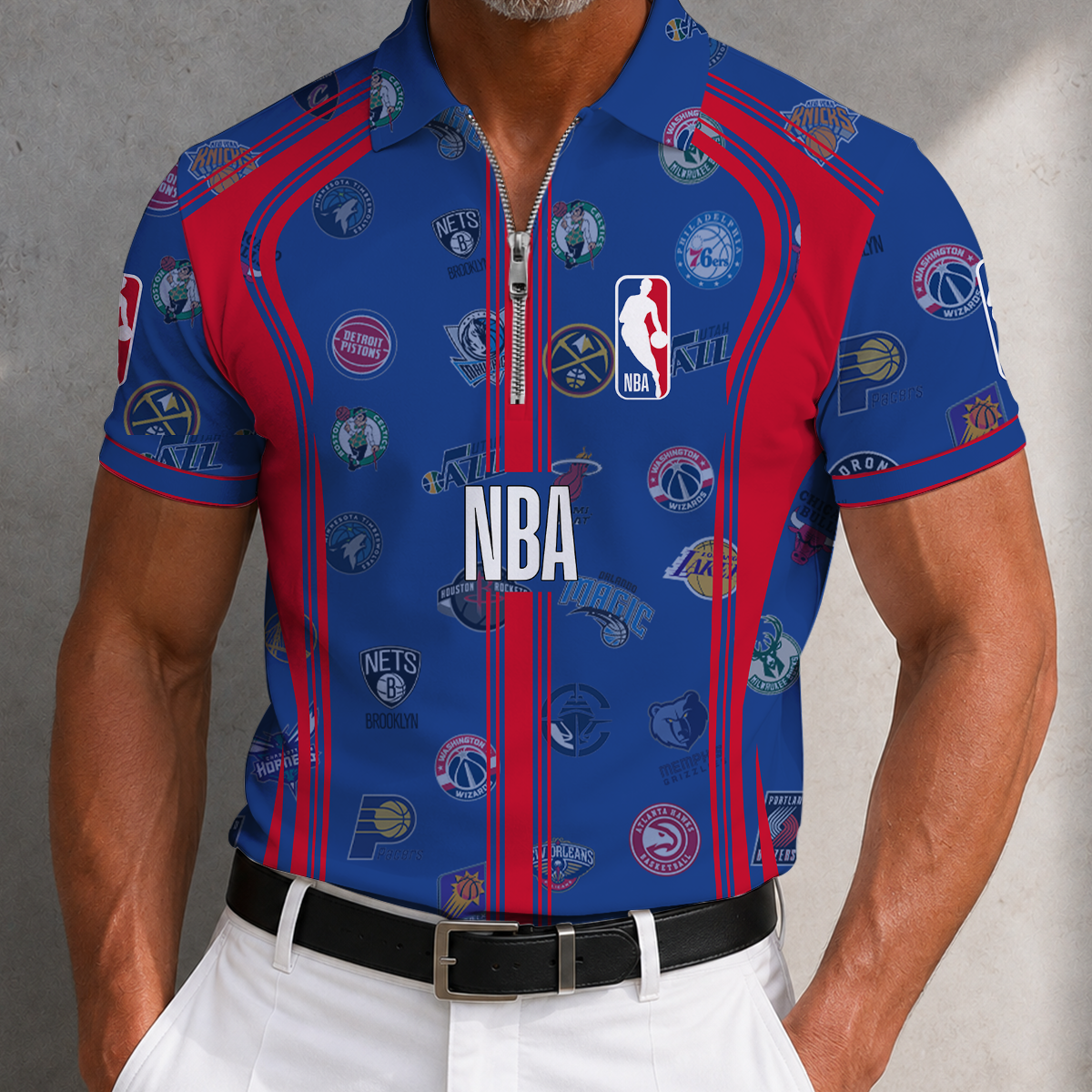 [HOT DEAL] NEW CUSTOMIZED NBA32 NBA ALL TEAMS ZIP POLO SHIRT
