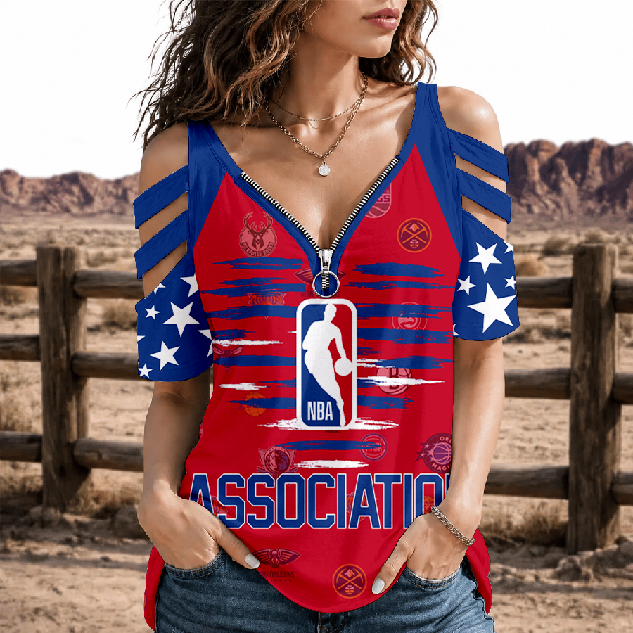 [HOT DEAL] NEW CUSTOMIZED NBA32 NBA ALL TEAMS STRAPPY COLD-SHOULDER TOP