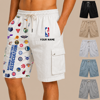 [HOT DEAL] NEW CUSTOMIZED NBA32 ALL TEAMS MEN'S DRAWSTRING CARGO SHORTS