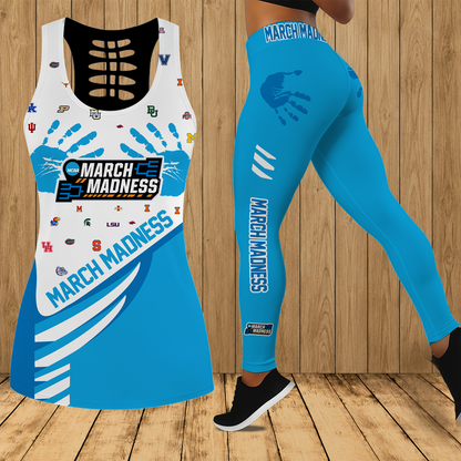 [FAN FAVORITE] NEW CUSTOMIZED NCAA MAM32 BKM ALL TEAMS STRAPPY HOLLOW TANK TOP & LEGGINGS SET