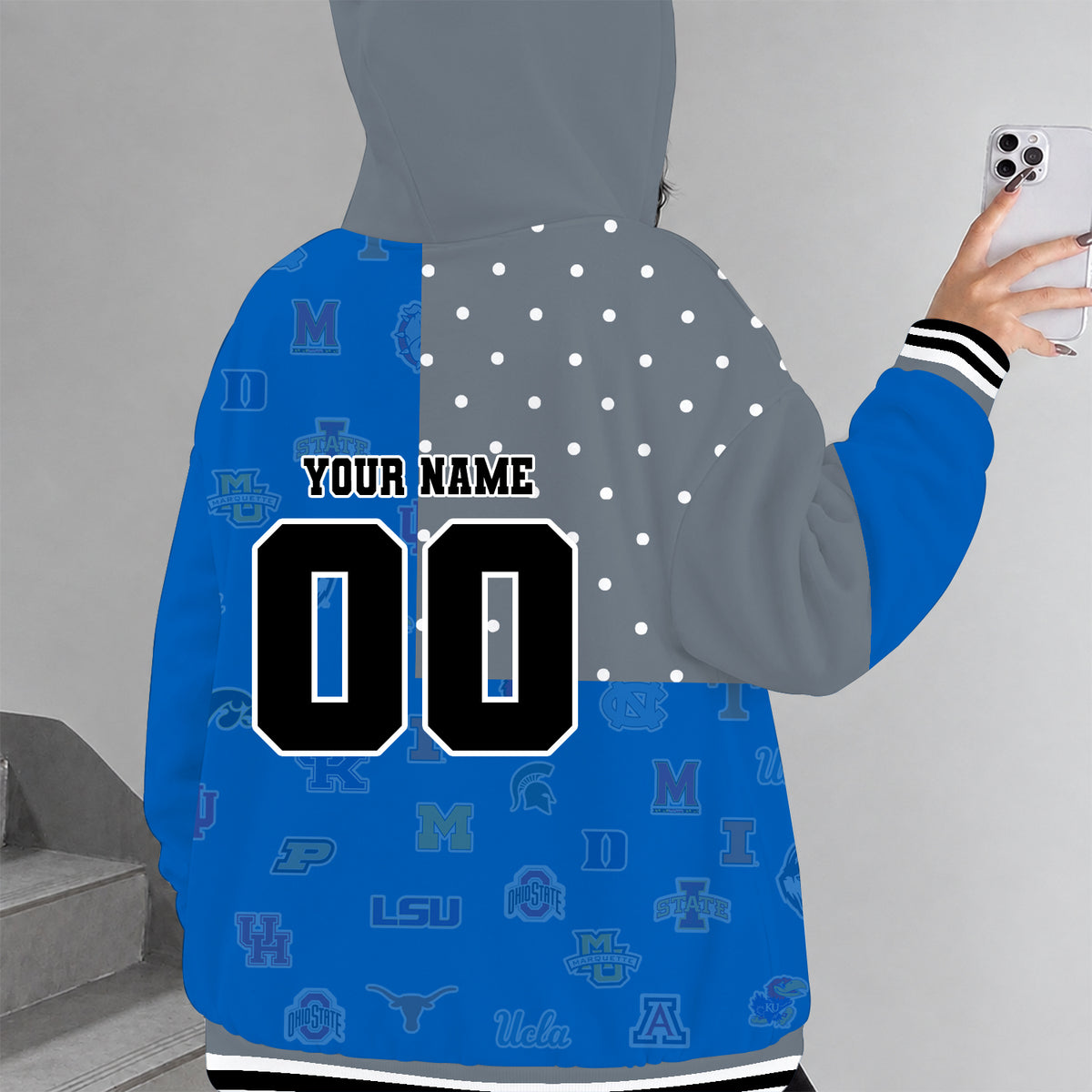 [FAN FAVORITE] NEW CUSTOMIZED NCAA MAM32 BKM ALL TEAMS STRAPPY ZIP HOODIE