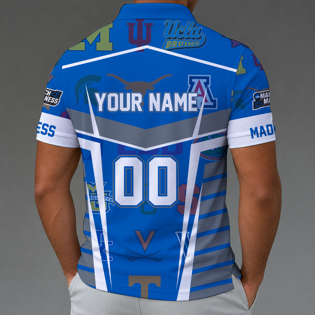 [FAN FAVORITE] NEW CUSTOMIZED NCAA MAM32 BKM ALL TEAMS STRAPPY POLO SHIRT