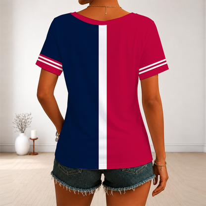 [FLASH SALE] NEW CUSTOMIZED MLB32 MLB ALL TEAMS V-NECK FEMALE SHIRT