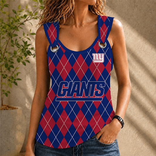 [SPECIAL OFFER] NEW CUSTOMIZED NFL32 NYG NEW YORK GIANTS O-RING SHOULDER TANK TOP