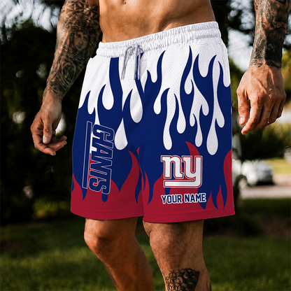 [SPECIAL OFFER] NEW CUSTOMIZED NFL32 NYG NEW YORK GIANTS SHORT PANTS