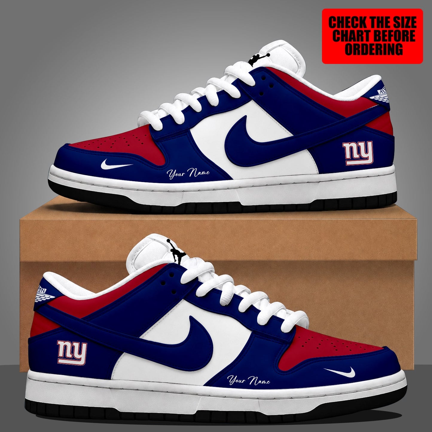 [SPECIAL OFFER] NEW CUSTOMIZED NFL32 NYG NEW YORK GIANTS DUNK LOW SHOES