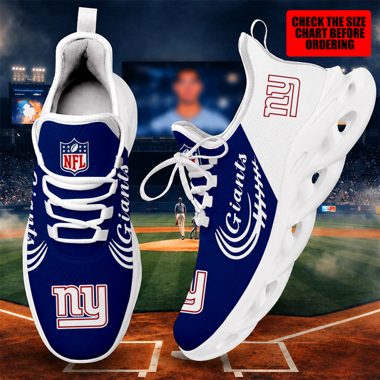 [SPECIAL OFFER] NEW CUSTOMIZED NFL32 NYG NEW YORK GIANTS MAX SOUL SHOES
