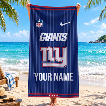 [SPECIAL OFFER] NEW CUSTOMIZED NFL32 NYG NEW YORK GIANTS BEACH TOWEL