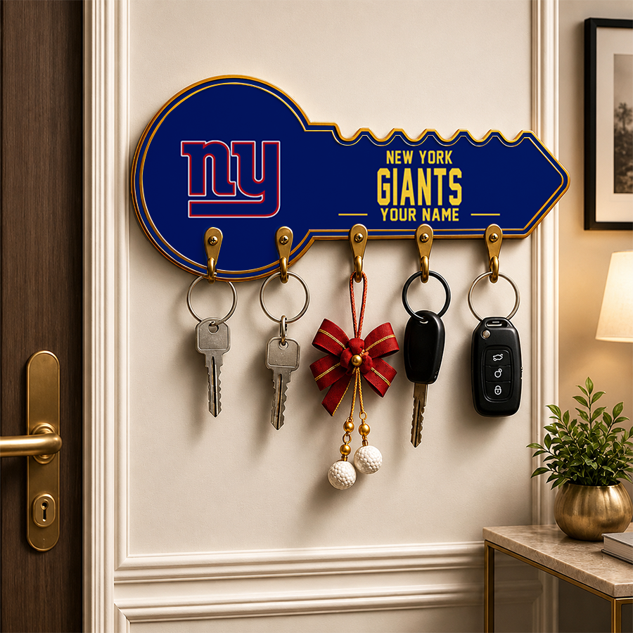 [SPECIAL OFFER] NEW CUSTOMIZED NFL32 NYG NEW YORK GIANTS WALL KEY HOLDER FOR HOME