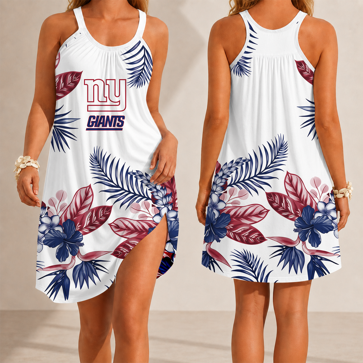 [SPECIAL OFFER] NEW CUSTOMIZED NFL32 NYG NEW YORK GIANTS CAMISOLE DRESS