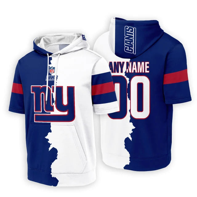 [SPECIAL OFFER] NEW CUSTOMIZED NFL32 NYG NEW YORK GIANTS SHORT SLEEVE HOODIE T-SHIRT