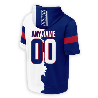 [SPECIAL OFFER] NEW CUSTOMIZED NFL32 NYG NEW YORK GIANTS SHORT SLEEVE HOODIE T-SHIRT