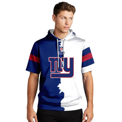 [SPECIAL OFFER] NEW CUSTOMIZED NFL32 NYG NEW YORK GIANTS SHORT SLEEVE HOODIE T-SHIRT