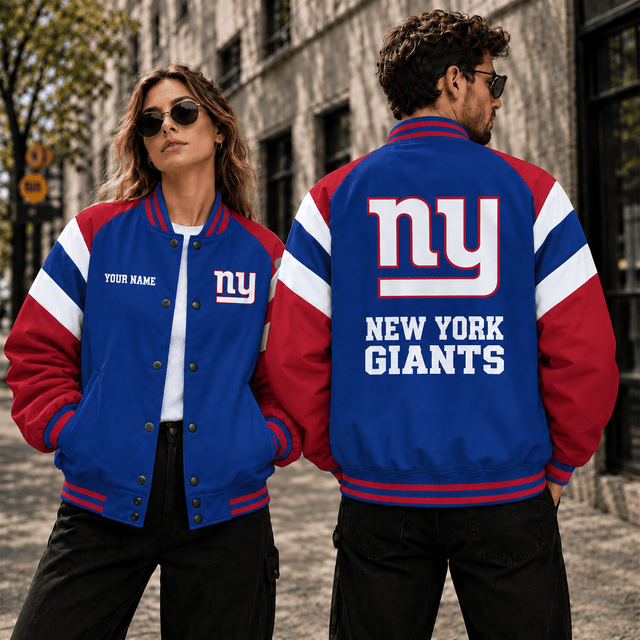 [SPECIAL OFFER] NEW CUSTOMIZED NFL32 NYG NEW YORK GIANTS SATIN VARSITY & BASEBALL JACKET