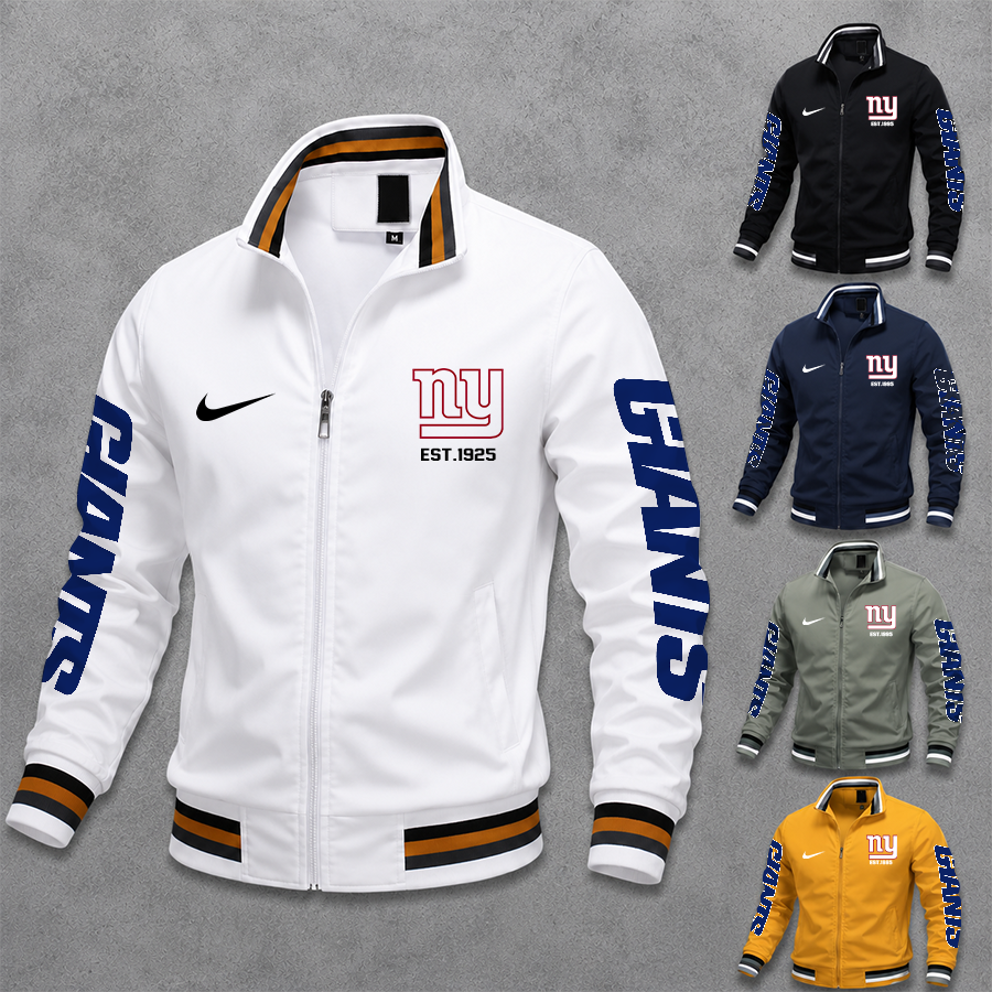 [SPECIAL OFFER] NEW CUSTOMIZED NFL32 NYG NEW YORK GIANTS MEN'S CASUAL JACKET