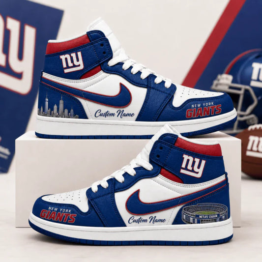 [SPECIAL OFFER] NEW CUSTOMIZED NFL32 NYG NEW YORK GIANTS AIR JORDAN 1