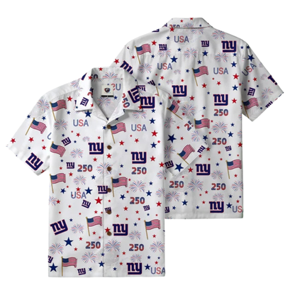 LIMITED EDITION - NEW CUSTOMIZED NFL32 NYG NEW YORK GIANTS PATRIOTIC 250 USA HAWAIIAN SHIRT