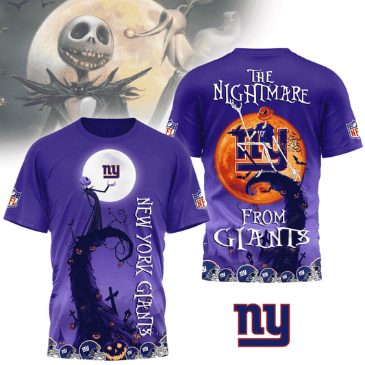[SPECIAL OFFER] NEW CUSTOMIZED NFL32 NYG NEW YORK GIANTS HALLOWEEN THE NIGHTMARE APPAREL