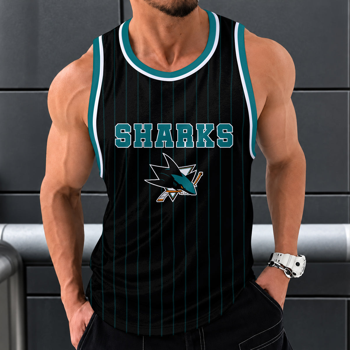 [SUPER SALE] NEW CUSTOMIZED NHL32 SJS SAN JOSE SHARKS UNISEX TANK TOP