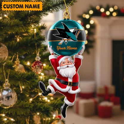 [SUPER SALE] NEW CUSTOMIZED NHL32 SJS SAN JOSE SHARKS CHRISTMAS ACRYLIC ORNAMENT
