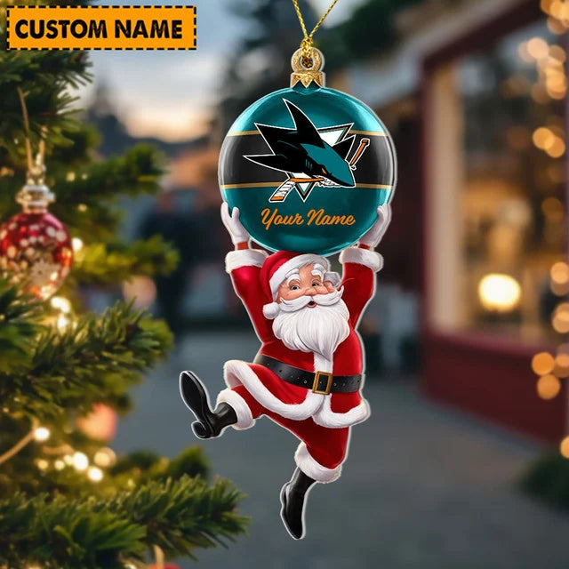 [SUPER SALE] NEW CUSTOMIZED NHL32 SJS SAN JOSE SHARKS CHRISTMAS ACRYLIC ORNAMENT