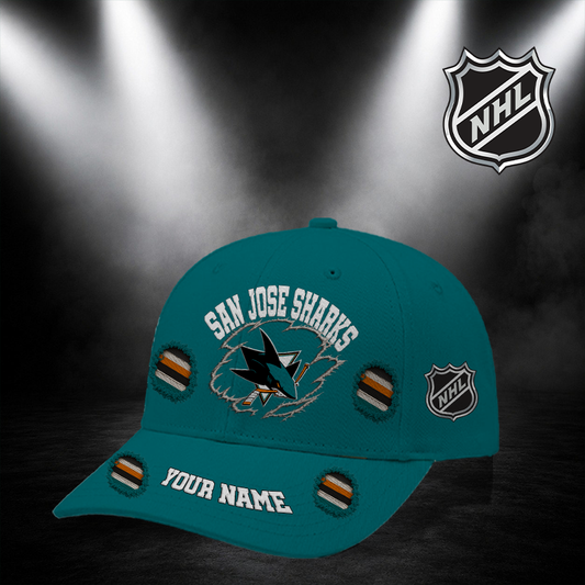 [SUPER SALE] NEW CUSTOMIZED NHL32 SJS SAN JOSE SHARKS CLASSIC CAP