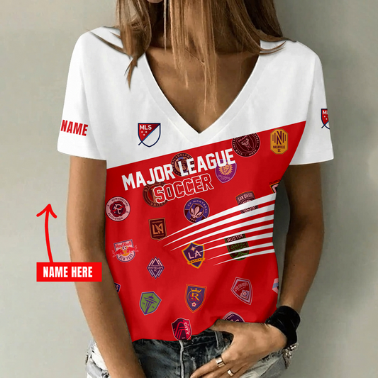 [FAN EXCLUSIVE] NEW CUSTOMIZED MLS32 SOA MLS ALL TEAM V-NECK FEMALE SHIRT