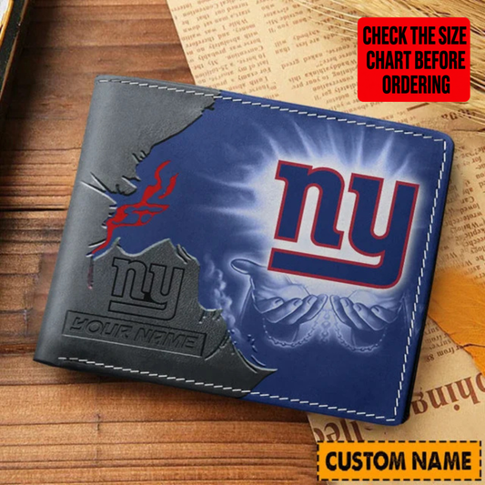 [SPECIAL OFFER] NEW CUSTOMIZED NFL32 NYG NEW YORK GIANTS LEATHER WALLET