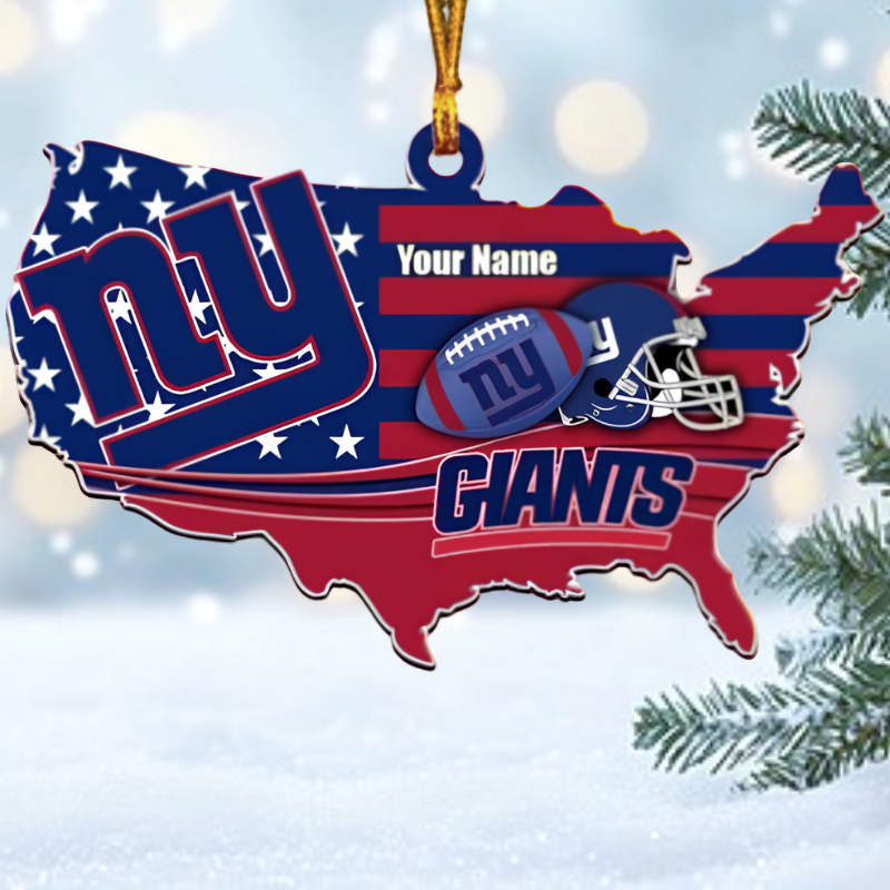 [SPECIAL OFFER] NEW CUSTOMIZED NFL32 NYG NEW YORK GIANTS CHRISTMAS ACRYLIC ORNAMENT