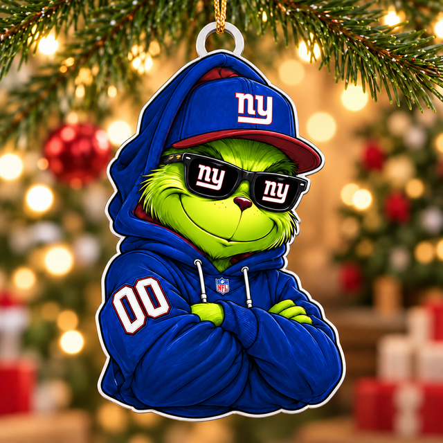 [SPECIAL OFFER] NEW CUSTOMIZED NFL32 NYG NEW YORK GIANTS CHRISTMAS ACRYLIC ORNAMENT