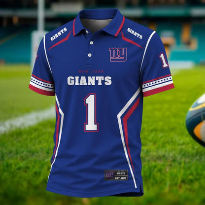 [SPECIAL OFFER] NEW CUSTOMIZED NFL32 NYG NEW YORK GIANTS POLO SHIRT