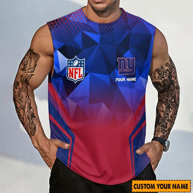 [SPECIAL OFFER] NEW CUSTOMIZED NFL32 NYG NEW YORK GIANTS MEN'S GYM SHIRT