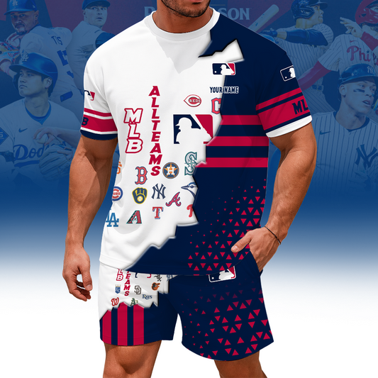 [FLASH SALE] NEW CUSTOMIZED MLB32 ALL TEAMS UNISEX T-SHIRT & SHORTS SET