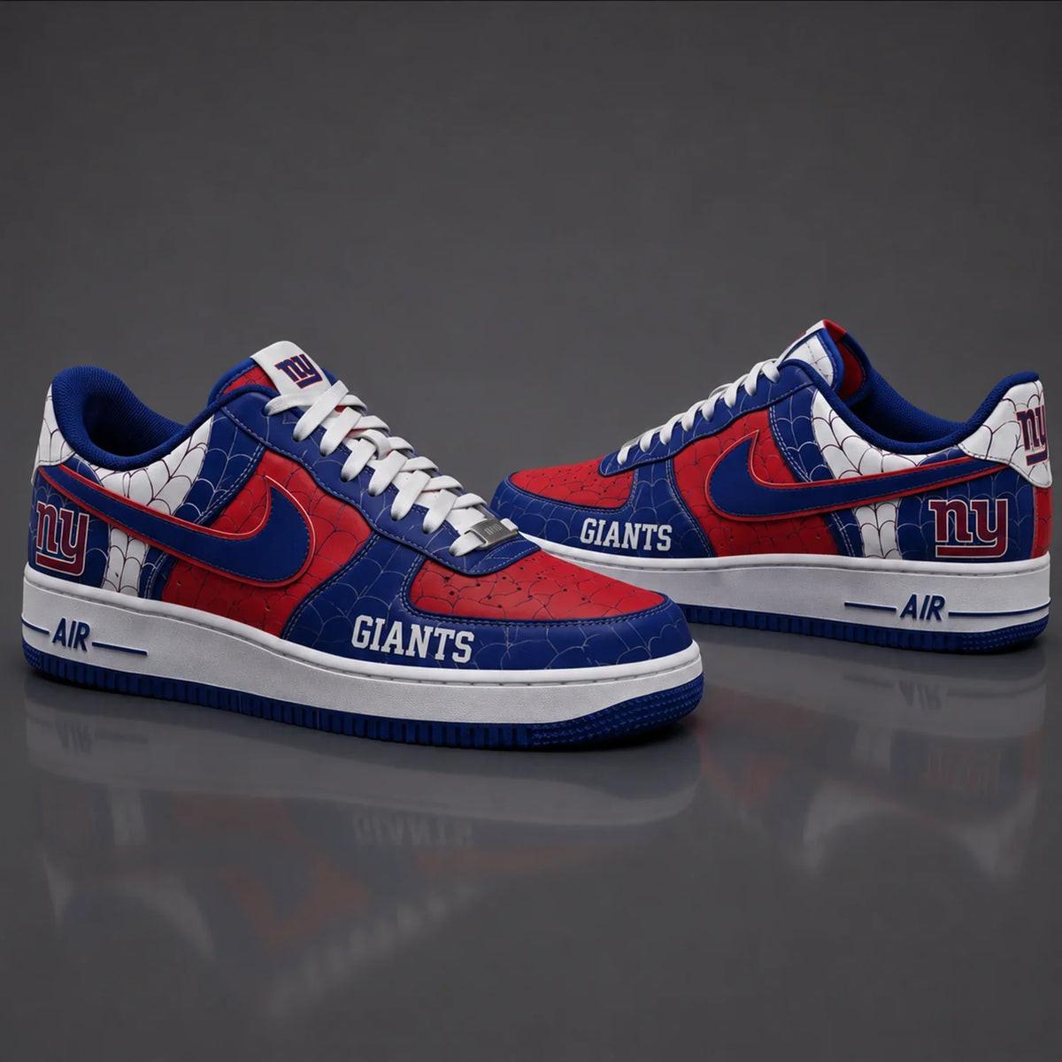 [SPECIAL OFFER] NEW CUSTOMIZED NFL32 NYG NEW YORK GIANTS x SPIDER AF1 SHOES