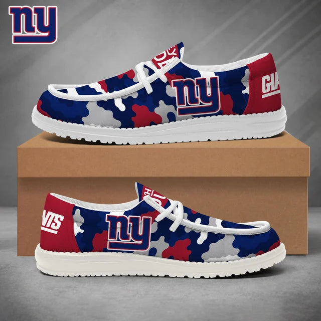 [SPECIAL OFFER] NEW CUSTOMIZED NFL32 NYG NEW YORK GIANTS LOAFER SHOES