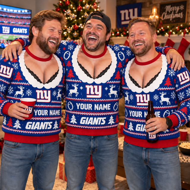 [SPECIAL OFFER] NEW CUSTOMIZED NFL32 NYG NEW YORK GIANTS FUNNY CHRISTMAS UNISEX SWEATSHIRT