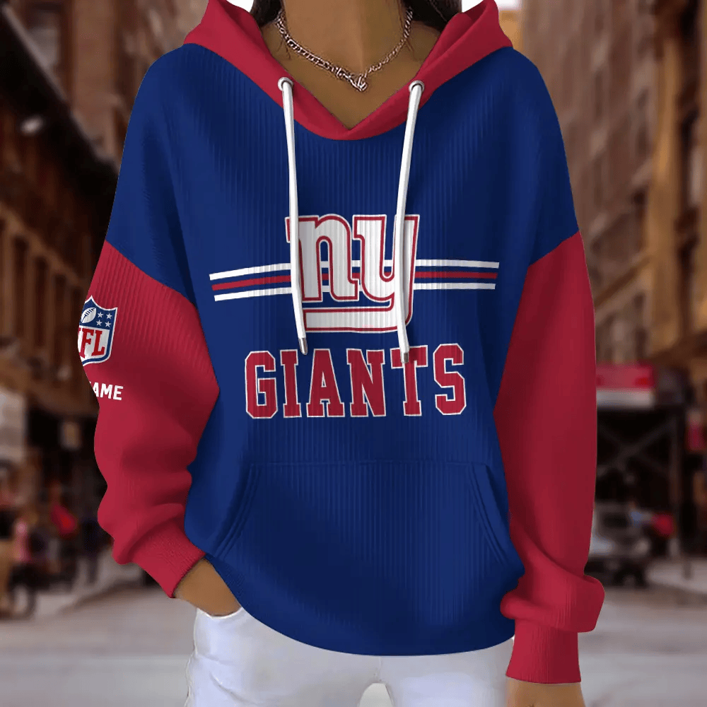 [SPECIAL OFFER] NEW CUSTOMIZED NFL32 NYG NEW YORK GIANTS RIBBED HOODIE & SWEATSHIRT