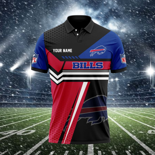 [SPECIAL OFFER] NEW CUSTOMIZED NFL03 BFB BUFFALO BILLS POLO SHIRT
