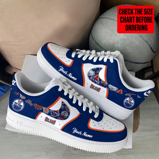 [SUPER SALE] NEW CUSTOMIZED NHL03 EMO EDMONTON OILERS AF1 SHOES