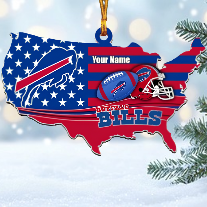 [SPECIAL OFFER] NEW CUSTOMIZED NFL03 BFB BUFFALO BILLS CHRISTMAS ACRYLIC ORNAMENT